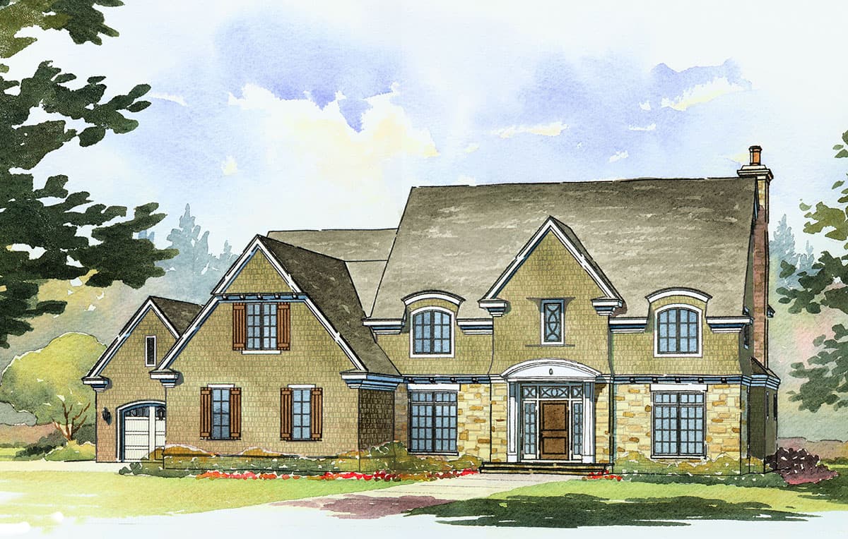 Plan 970028VC: Four-Bed French Country Home Plan with Hearth Room - 3790 Sq Ft - Image #8 - European, French Country