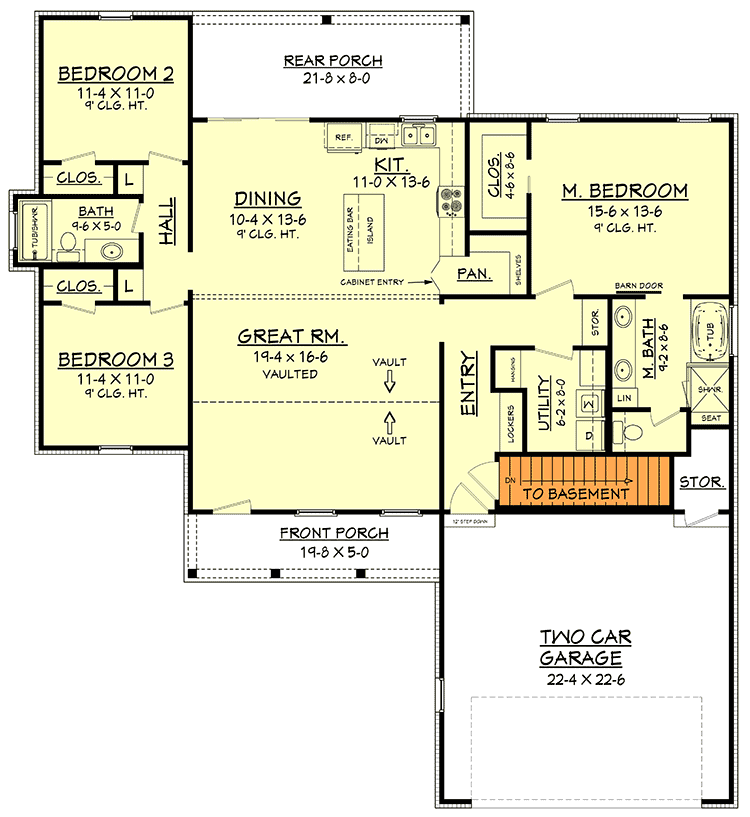 Plan 51763HZ: Exclusive 3-Bed Farmhouse with Tremendous Curb Appeal - 1624 Sq Ft - Floor Plan - Optional - Country, Craftsman, Farmhouse, New American, Traditional