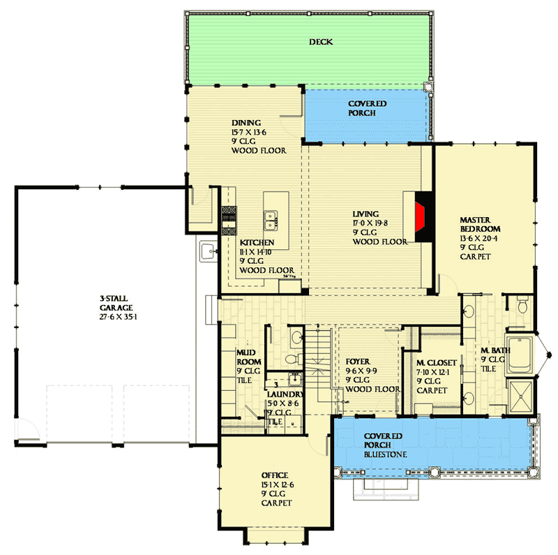 Plan 970034VC: Classic Shingle Style House Plan - Floor Plan - Main Level - Coastal, Shingle, Traditional