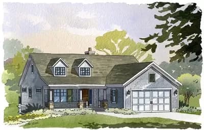 Country House Plan for a Sloping Lot