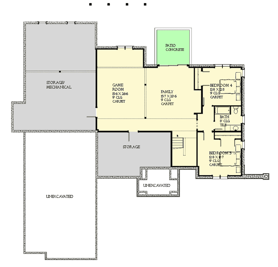 Plan 970038VC: Tudor House Plan with Optional Finished Lower Level - Floor Plan - Lower Level - European, New American, Tudor