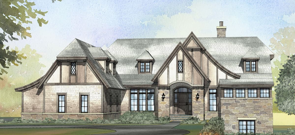 Plan 970038VC: Tudor House Plan with Optional Finished Lower Level - Image #7 - European, New American, Tudor