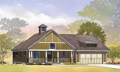 Craftsman House Plan with Optional Sun Room