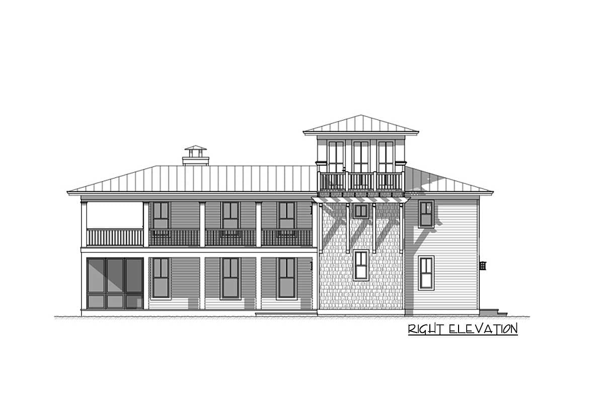 Plan 970046VC: Beach Beauty with Viewing Tower - Image #5 - Coastal, Vacation