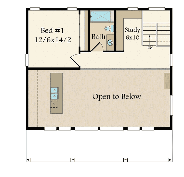 Plan 85165MS: Modern 2-Bed House Plan - 1538 Sq Ft - Floor Plan - 2nd Floor - Contemporary, Modern, Vacation