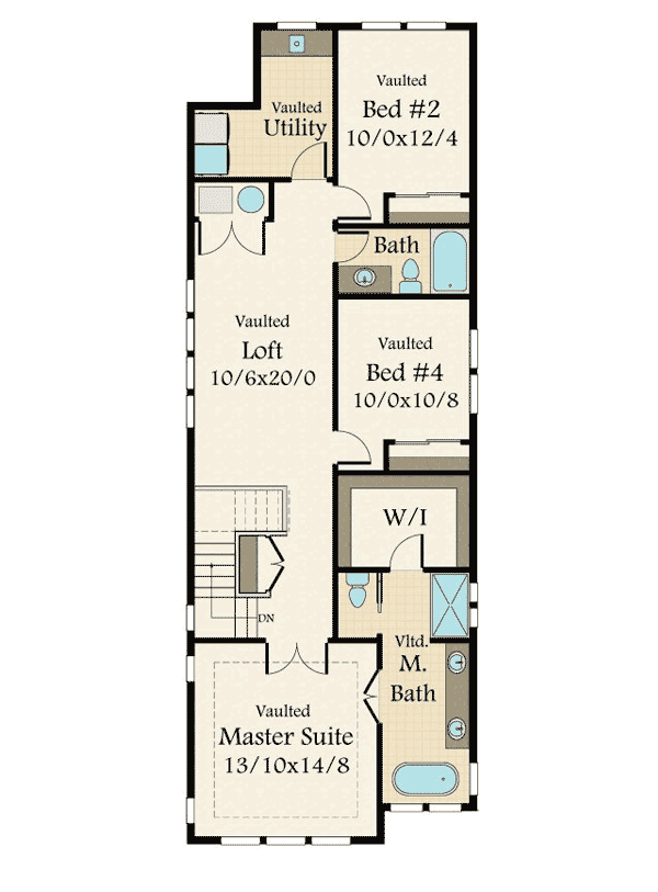 Plan 85173MS: Craftsman Home For Your Narrow or In-Fill Lot - Floor Plan - 2nd Floor - Craftsman, Northwest