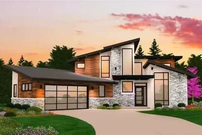 Dynamic 4 Bed Modern House Plan with Vaulted Spaces - 2673 Sq Ft