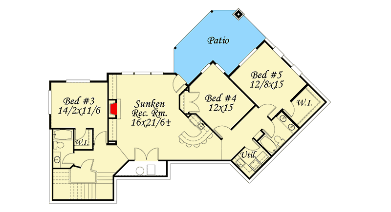 Plan 85177MS: Prairie House Plan with Balcony Bridge - Floor Plan - Lower Level - Contemporary, Northwest, Prairie