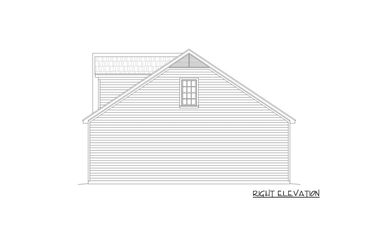 Plan 68482VR: Traditional 4-Car Garage with Huge Loft Above - Image #5 - Country, Traditional