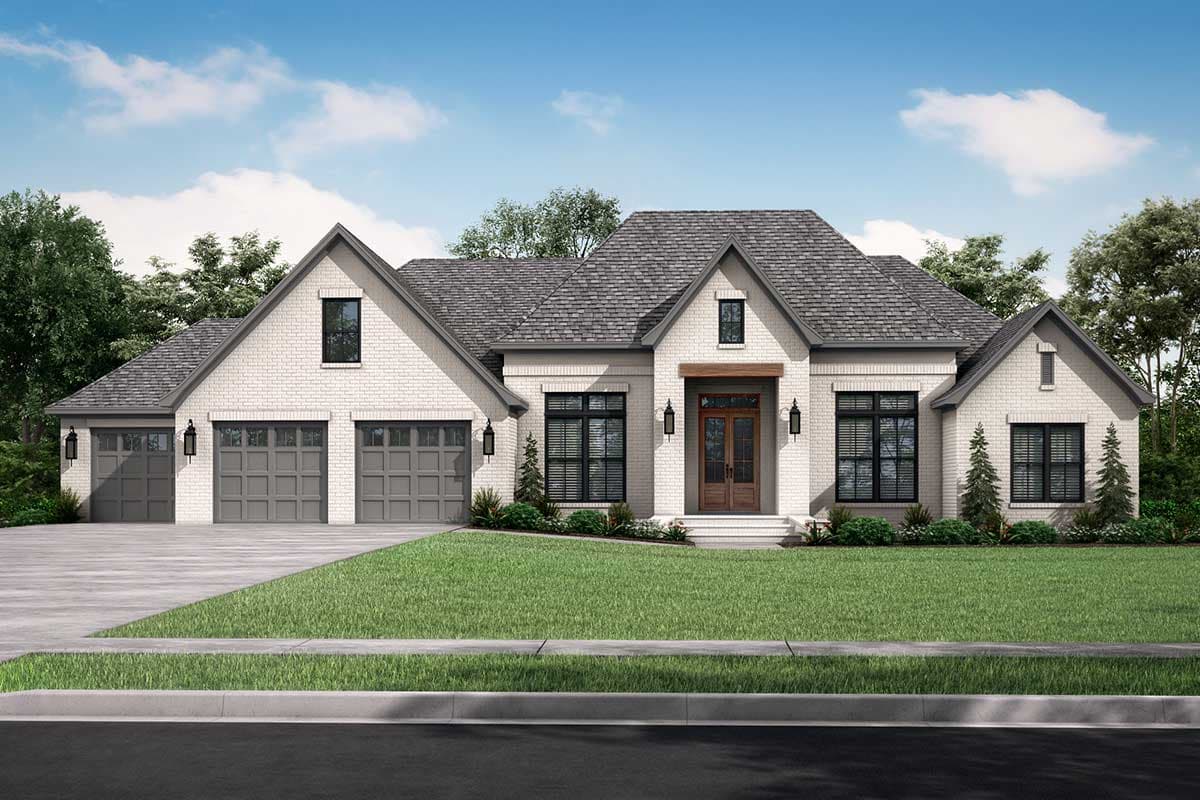 Plan 51764HZ: Exclusive 4-Bed French Country Home Plan with Optional Bonus Room - 2618 Sq Ft  - Image #5 - European, French Country, Southern