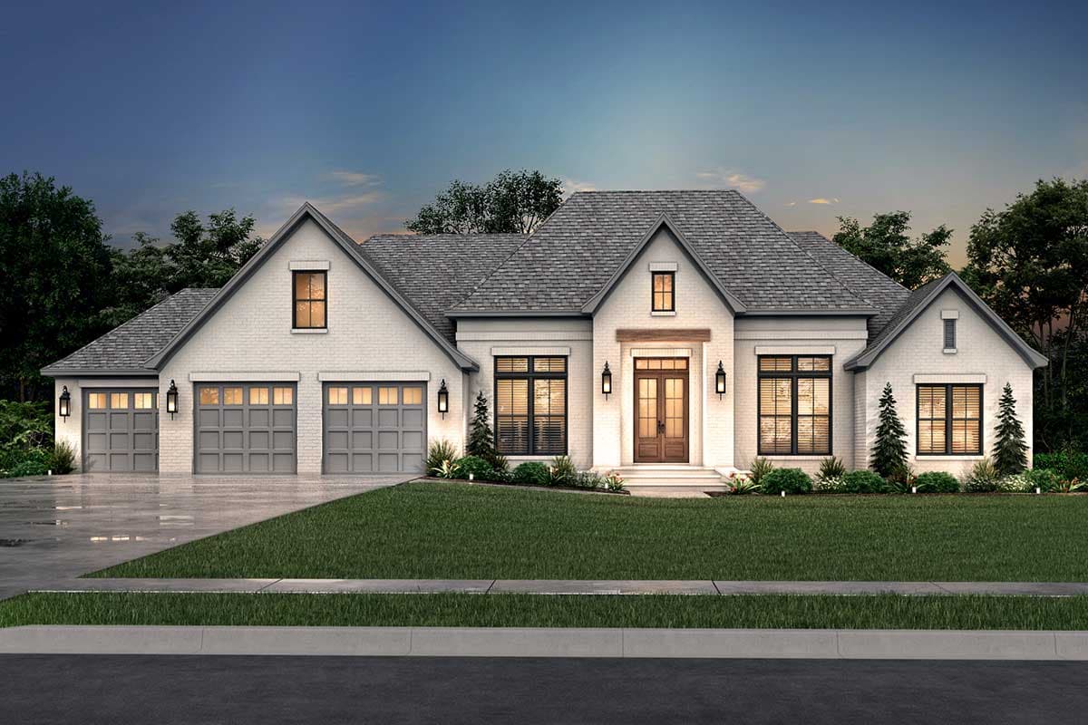 Plan 51764HZ: Exclusive 4-Bed French Country Home Plan with Optional Bonus Room - 2618 Sq Ft  - Image #4 - European, French Country, Southern