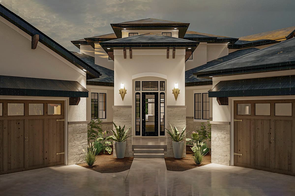 Plan 62667DJ: Tuscan-Inspired House Plan with Dual Garages - Image #5 - European, Tuscan