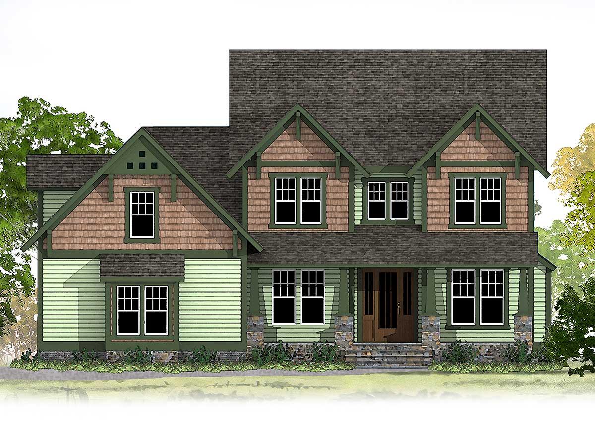 Plan 500017VV: Exciting Craftsman House Plan with First Floor Master Suite - 3332 Sq Ft - Image #6 - Country, Craftsman, Northwest