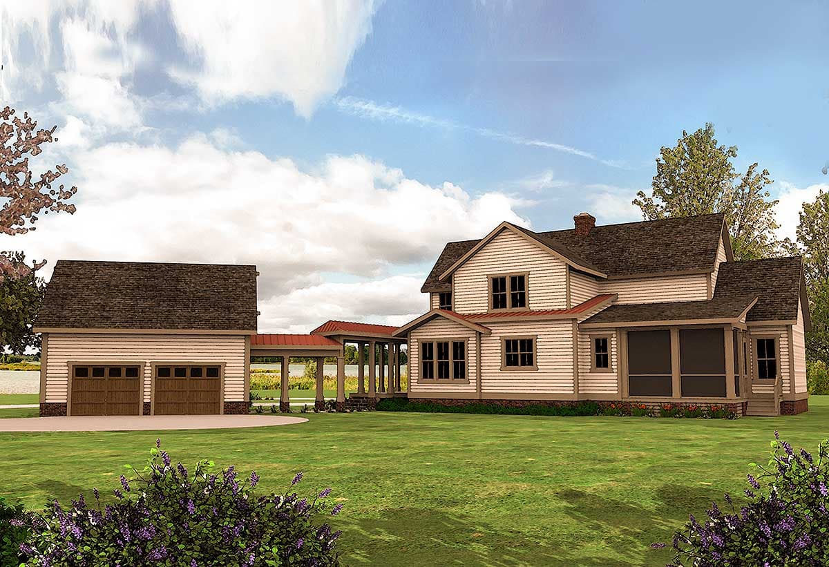Plan 500018VV: Quintessential American Farmhouse with Detached Garage and Breezeway - 3134 Sq Ft - Image #18 - Cottage, Country, Farmhouse, Modern Farmhouse, New American, Southern, Traditional