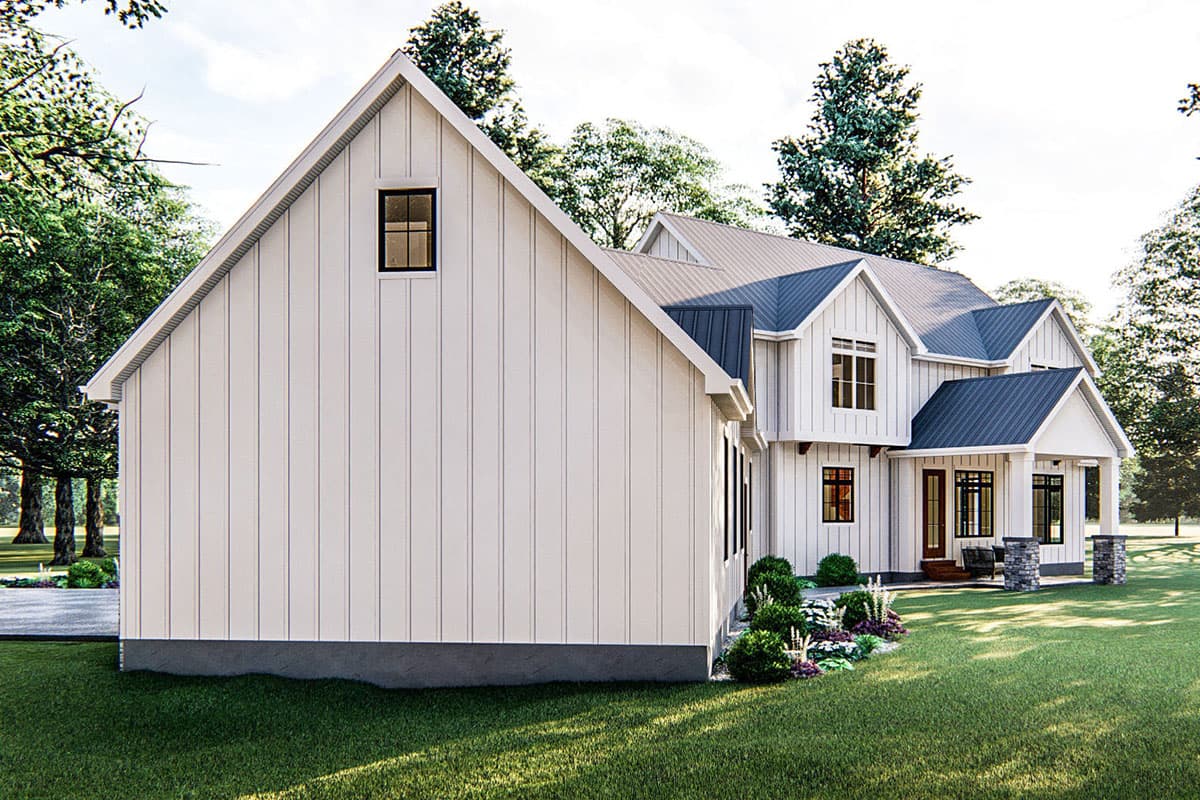 Plan 62668DJ: Modern Farmhouse with Angled 3-Car Garage - Image #4 - Country, Farmhouse, Modern Farmhouse, Southern