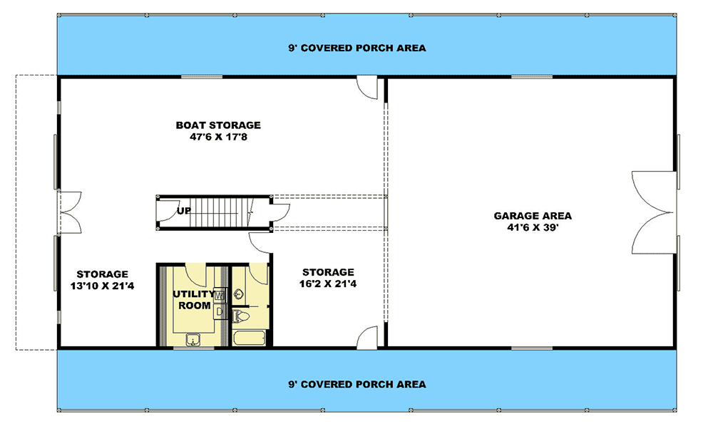 Plan 35567GH: Terrific Storage in Barn-Style House Plan - Floor Plan - Ground Level - Barndominium, Country, Rustic