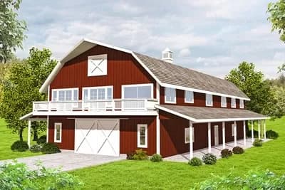 Terrific Storage in Barn-Style House Plan