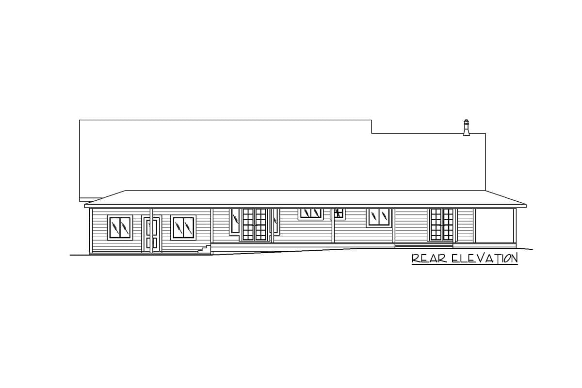 Plan 35573GH: Ranch House Plan with Vaulted Rec Room - Image #4 - Northwest, Ranch