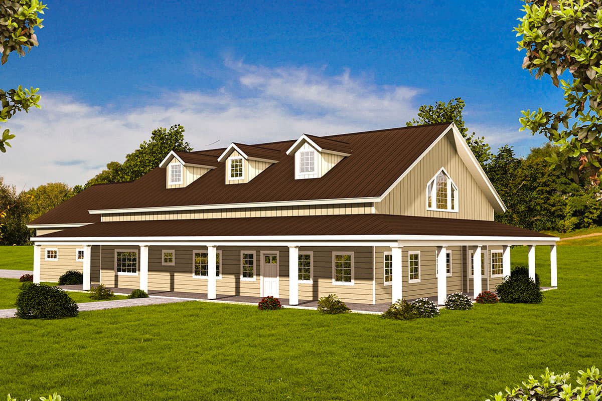 Plan 35576GH: Large Country House Plan with Future Space