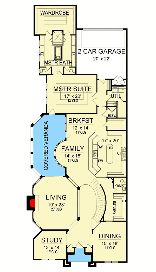 Plan 36535TX: Luxurious Hill Country House Plan - Floor Plan - Main Level - Hill Country, Traditional