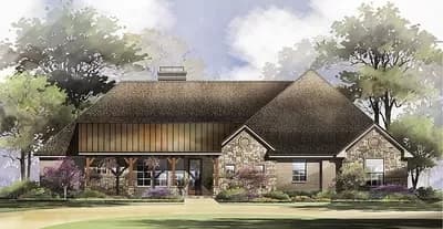 One Story Hill Country House Plan