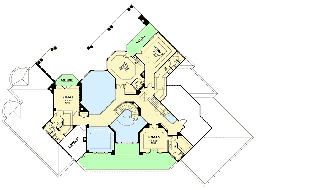Plan 36539TX: Mediterranean Luxury House Plan - Floor Plan - 2nd Floor - Florida-Style, Hill Country, Mediterranean