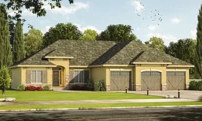 One Level European House Plan with Options