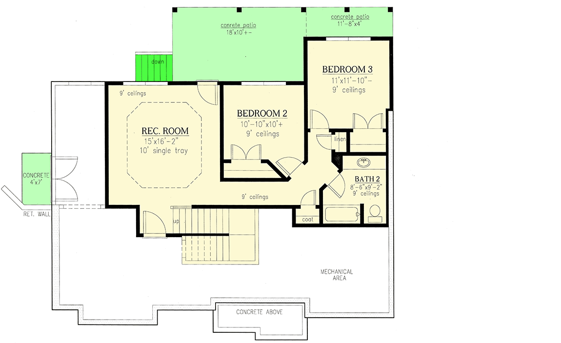 Plan 24366TW: Right-Sized House Plan with Vaulted Great Room and Open Concept Plan - Floor Plan - Lower Level - Craftsman, New American, Northwest, Traditional