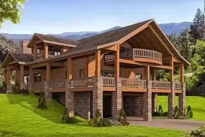 Mountain House Plan with Huge Wrap-Around Porch - 2734 Sq Ft