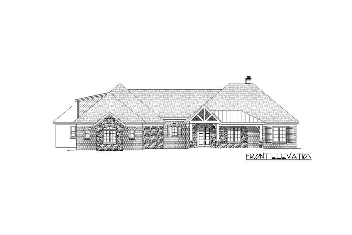 Plan 68487VR: Hill Country House Plan with Future Space - 2700 Sq Ft - Image #6 - Hill Country, Ranch, Rustic, Traditional