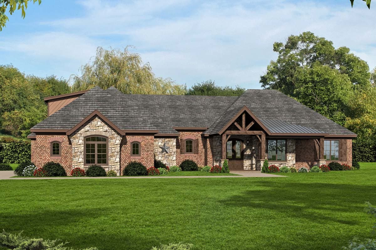 Plan 68487VR: Hill Country House Plan with Future Space - 2700 Sq Ft - Image #5 - Hill Country, Ranch, Rustic, Traditional