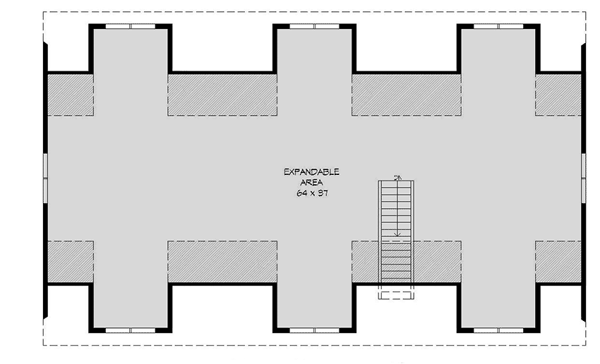 Plan 68488VR: Traditional House Plan with Lots of Expansion Space - 1092 Sq Ft - Floor Plan - 2nd Floor - Southern, Traditional