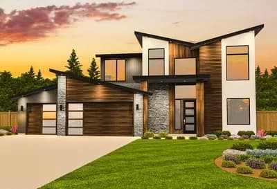 Contemporary House Plan with Casita