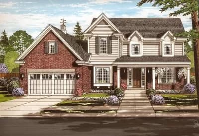 Traditional Two-Story House Plan with Covered Front Porch