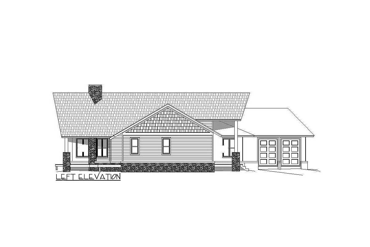 Plan 68490VR: Rustic Mountain Lodge with Vaulted Interior and Angled 2-Car Garage - Image #7 - Mountain, Ranch, Rustic