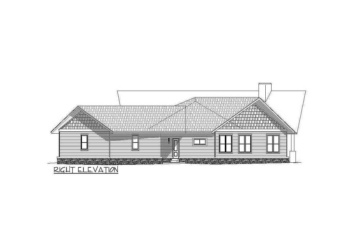 Plan 68490VR: Rustic Mountain Lodge with Vaulted Interior and Angled 2-Car Garage - Image #9 - Mountain, Ranch, Rustic