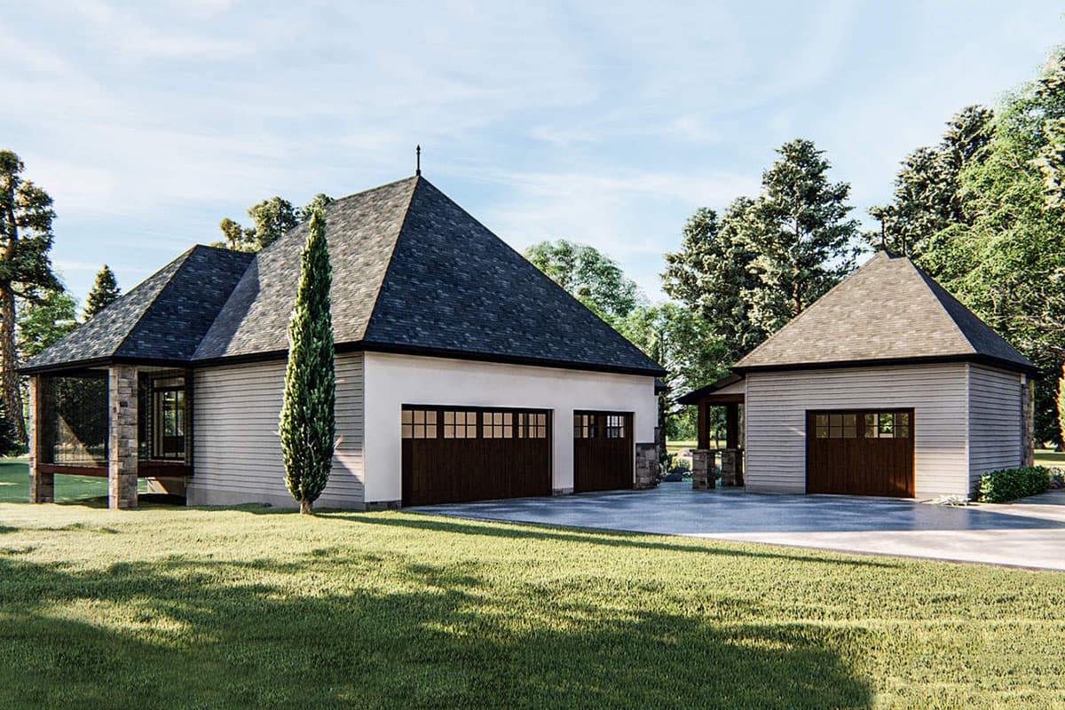 Plan 62676DJ: One Story European House Plan with Turret - Image #5 - European, French Country