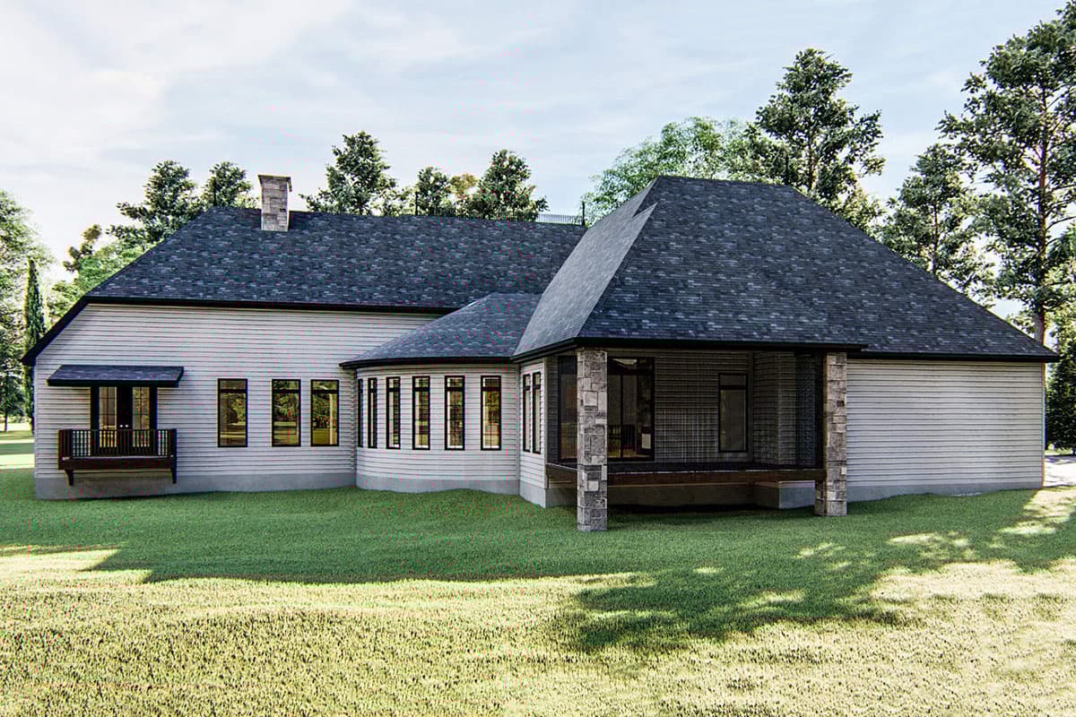 Plan 62676DJ: One Story European House Plan with Turret - Image #6 - European, French Country