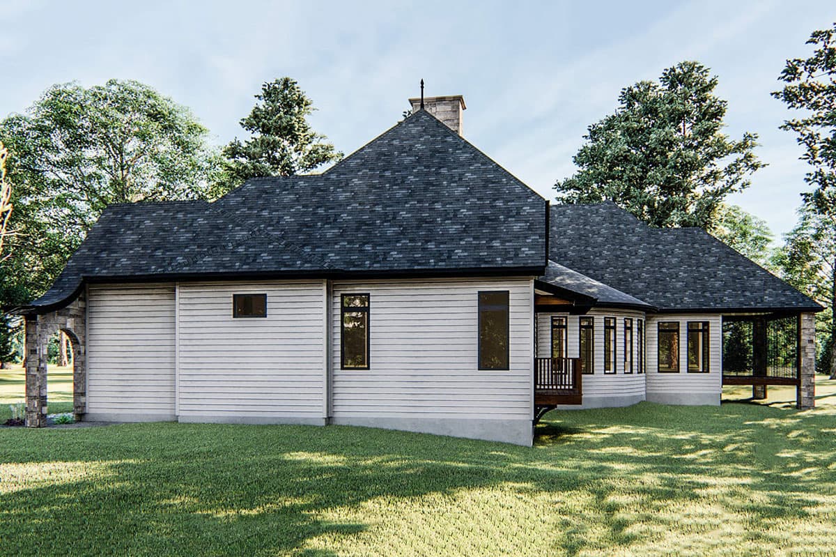 Plan 62676DJ: One Story European House Plan with Turret - Image #7 - European, French Country