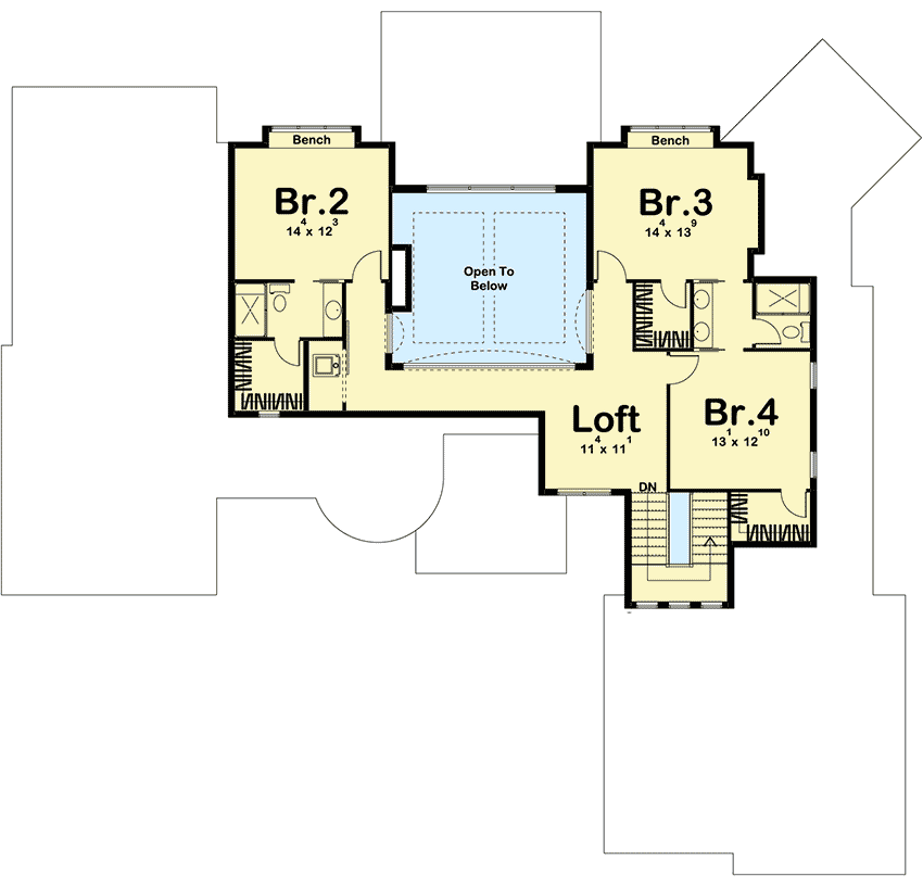 Plan 62679DJ: Tuscan House Plan with Circular Study - Floor Plan - 2nd Floor - European, Mediterranean, Tuscan
