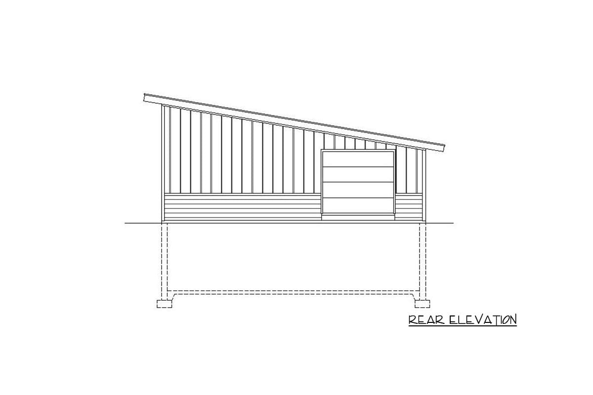 Plan 68491VR: RV Garage for an Up-Sloping Lot - Image #4 - Traditional