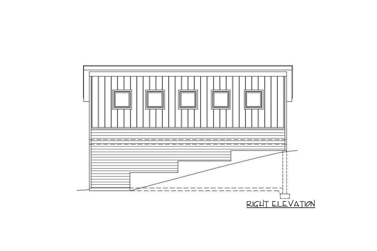 Plan 68491VR: RV Garage for an Up-Sloping Lot - Image #5 - Traditional