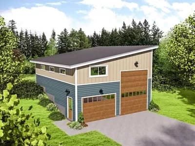 RV Garage for an Up-Sloping Lot