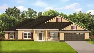 One Floor Traditional House Plan