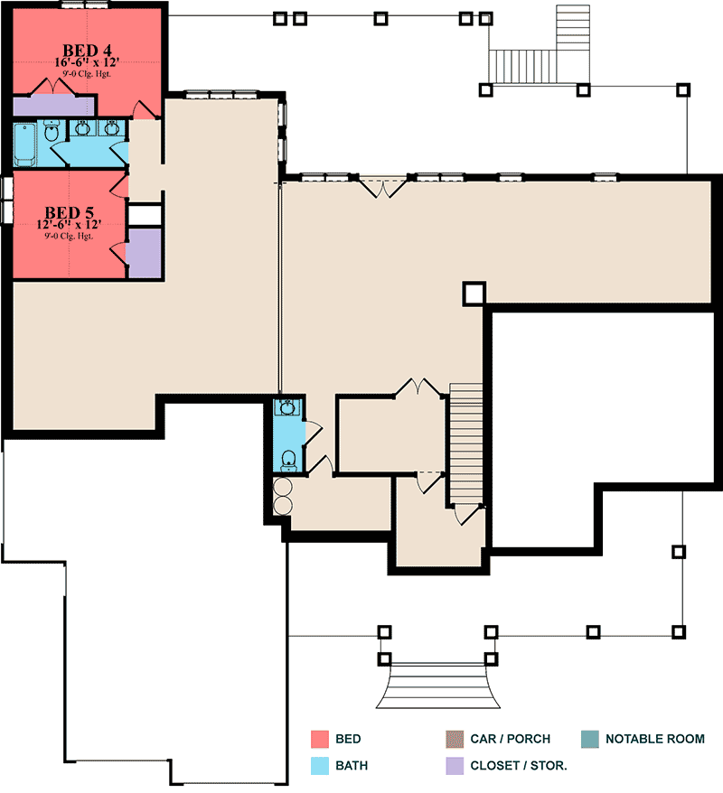 Plan 86297HH: Stunning Craftsman Home Plan with Optional Lower Level - Floor Plan - Optional Finished Lower Level - Country, Craftsman, Ranch, Rustic