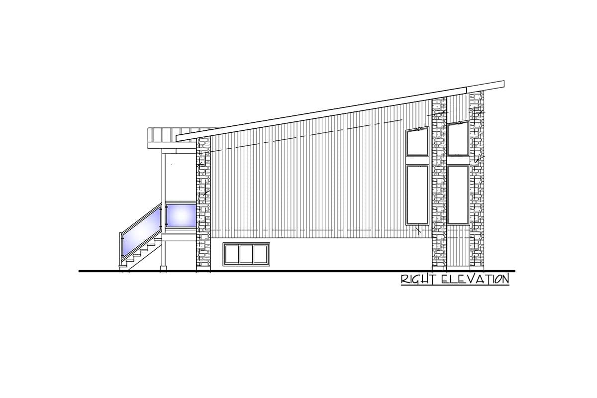 Plan 90310PD: Expandable Contemporary House Plan for a Rear Sloping Lot - 1217 Sq Ft - Image #5 - Contemporary, Mid Century Modern, Mountain, Ranch