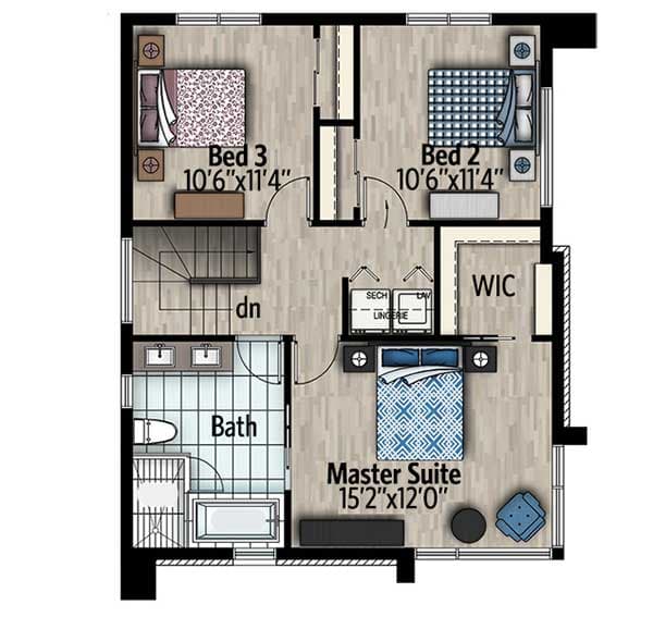 Plan 90302PD: Stylish Contemporary House Plan - Floor Plan - 2nd Floor - Contemporary, Modern
