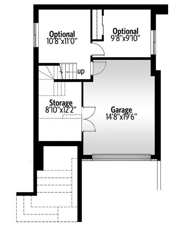 Plan 90302PD: Stylish Contemporary House Plan - Floor Plan - Basement - Contemporary, Modern