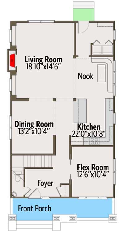 Plan 50159PH: Bungalow House Plan with Four Bedrooms and a Loft - Floor Plan - Main Level - Bungalow, Craftsman, Northwest