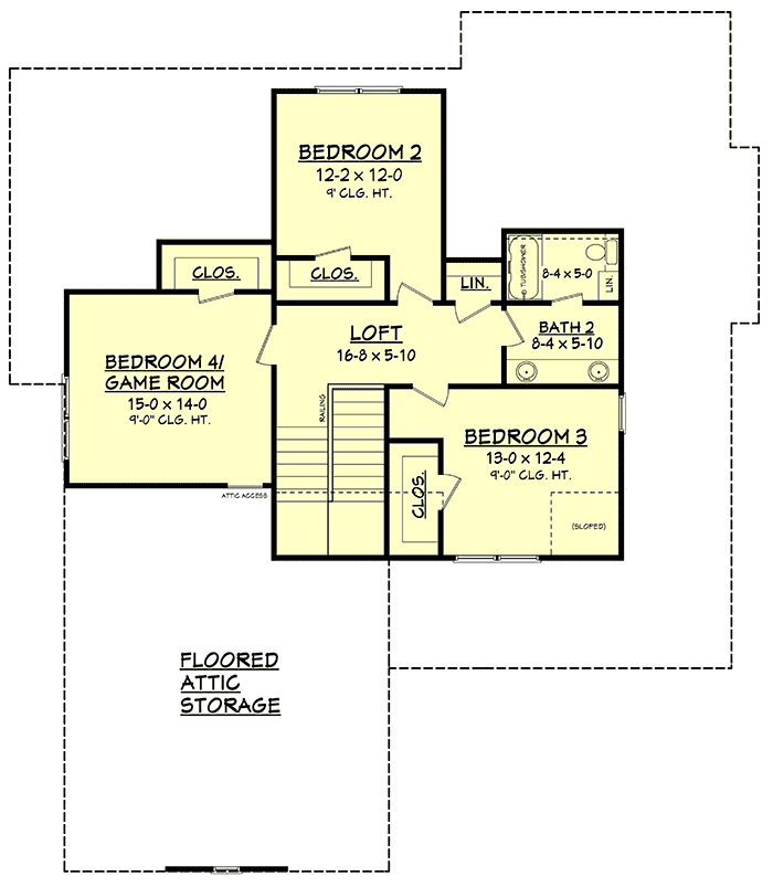 Plan 51765HZ: Exclusive Modern Farmhouse Plan with Flexible Upstairs - Floor Plan - 2nd Floor - Country, Farmhouse, Modern Farmhouse, Southern, Traditional